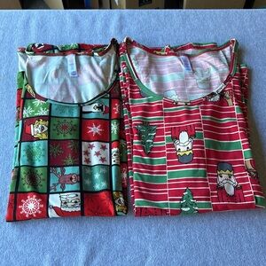 2 for 1 price: EUC LuLaRoe winter holiday shirt bundle - Size L.